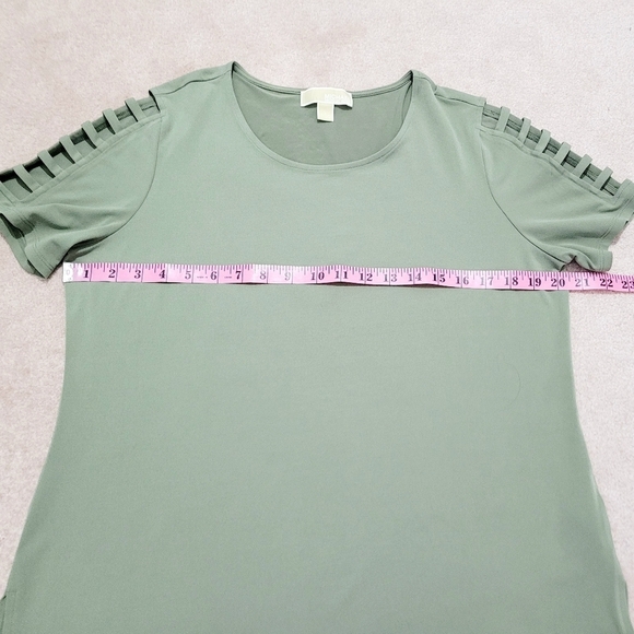 Michael Michael Kors Womens Top Size Large Olive Green Ladder-Cut Sleeve Detail - Picture 7 of 11